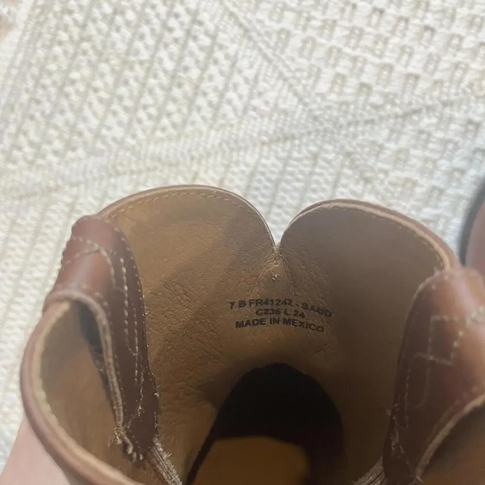 Frye Billy Short Leather Harness Booties in Saddle